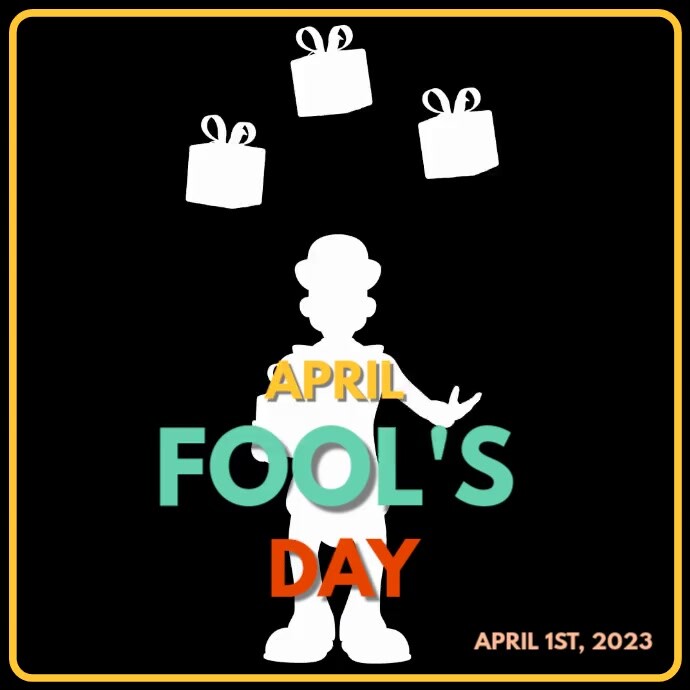 Blue Modern & Minimal April Fool's Persegi (1:1) template