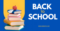 Blue Modern & Minimal Back to School Facebook Shared Image Obraz udostępniany na Facebooku template