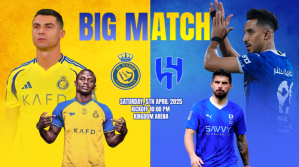 Blue Modern & Minimal Big Match Saudi League Soccer Twitter Post template