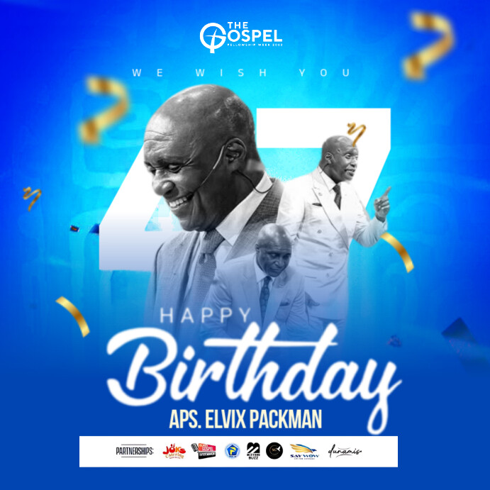Blue Modern & Minimal Birthday Template Instagram Post | PosterMyWall