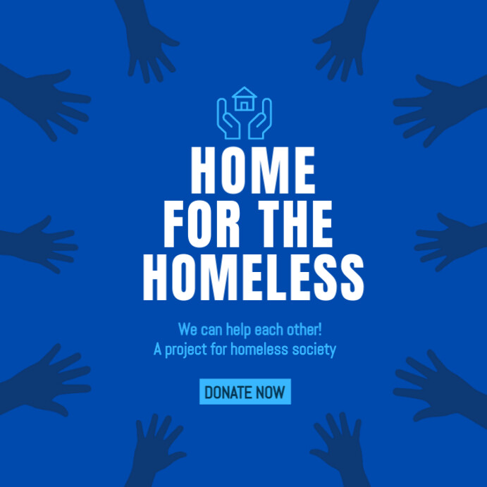 Blue Modern & Minimal Blue Hand Illustrated Home For Homeless Instagram ...