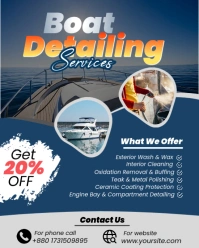 Blue Modern & Minimal Boat Detailing Service Instagram Portrait template
