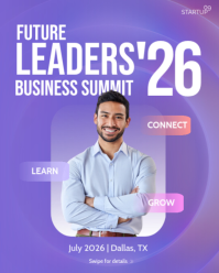 Niebieski Business Summit Instagram Portrait Template - Page 1