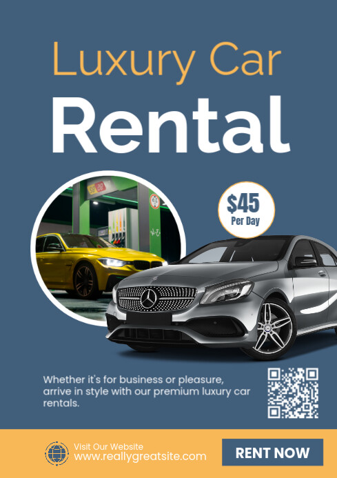 Copy of Blue Modern & Minimal Car Hire Services Advertisement Template ...