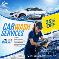 White Car Wash Services Instagram Plasing Template