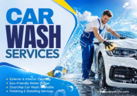 สีน้ำเงิน Car Wash Services Kartu Pos Template