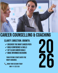 Blue Modern & Minimal Career Counselling / Career Coaching Poster.  Instagram Portrait template