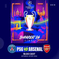 Blue Modern & Minimal Champions League Final Instagram Post Video Instagram-Beitrag template