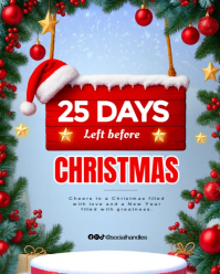 Blue Modern & Minimal Christmas Countdown Template  Instagram Portrait