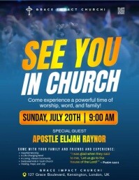 蓝色 Church Event Flyer Template