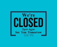 Синий Closed Sign Mellemstort rektangel Template