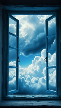 Blå Cloudscape Digitalt display Template