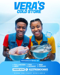 Blue Modern & Minimal Cold Storage Food Design Instagram Portrait template