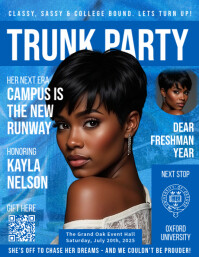 Blue Modern & Minimal College Send Off Evite Flyer (us Letter) template