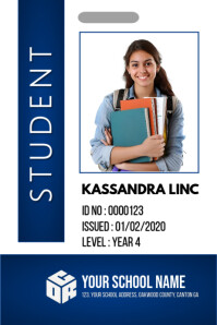 Blue Modern & Minimal College Student Id Card  Poster template