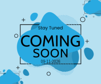 สีน้ำเงิน Coming Soon Announcement Rettangolo medio Template