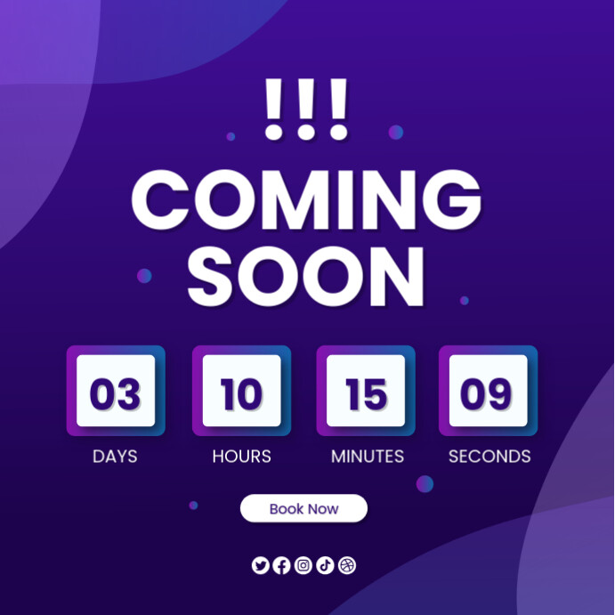 Countdown Post Food Blue Modern & Minimal Coming Soon Countdown Flyer Instagram Post ...