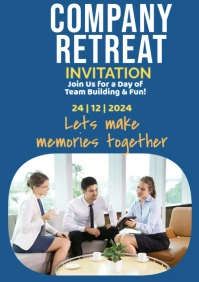 Blue Modern & Minimal Company Retreat A2 template