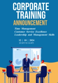 Blue Modern & Minimal Corporate Training Announcement A1 template