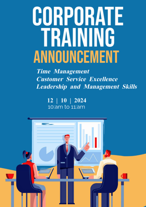 Complete Training Notification Blue Modern & Minimal Corporate Training Announcement A1 Template ...
