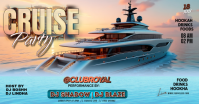 Blue Modern & Minimal Cruise Party Facebook Shared Image template