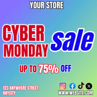 Blue Modern & Minimal Cyber Monday Sale Instagram Post template