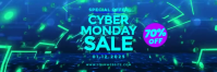 Blue Modern & Minimal Cyber Monday Sale Tajuk Twitter template