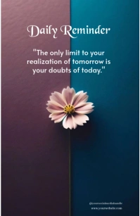 Blue Modern & Minimal Daily Motivational And Inspirational Quotes  Half Page Wide template