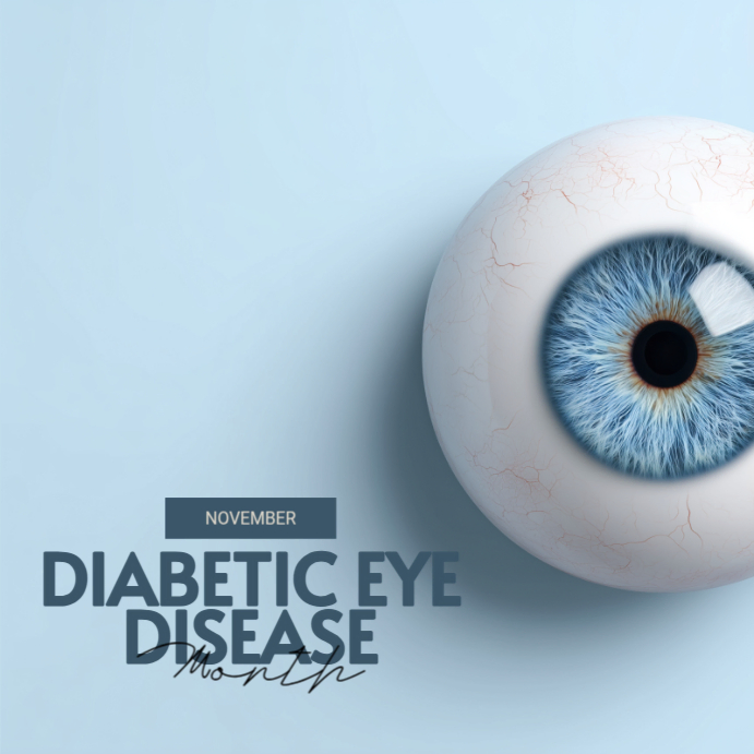 Blue Modern & Minimal Diabetic Eye Disease Month Instagram Post ...