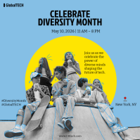 Blu Diversity Month Celebration Square Template
