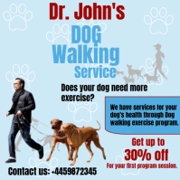 Blue Modern & Minimal Dog Working Services  Instagram Post template