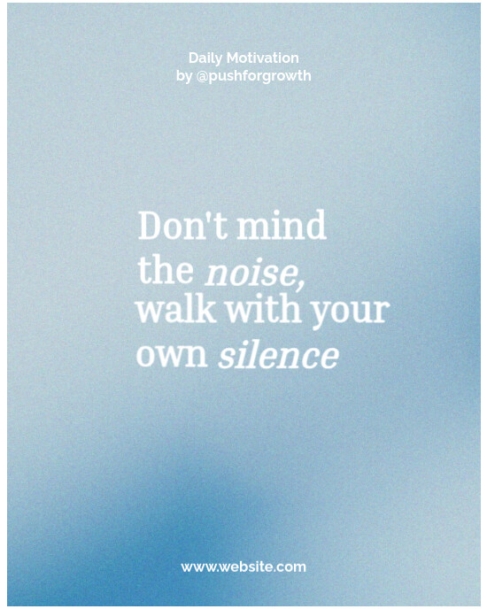 Blue Modern & Minimal Don't Mind The Noise  Instagram Portrait template