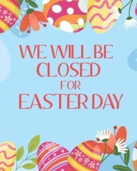 Blue Modern & Minimal Easter Announcement  Instagram Portrait template