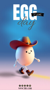 Blue Modern & Minimal Egg Day Facebook Story template