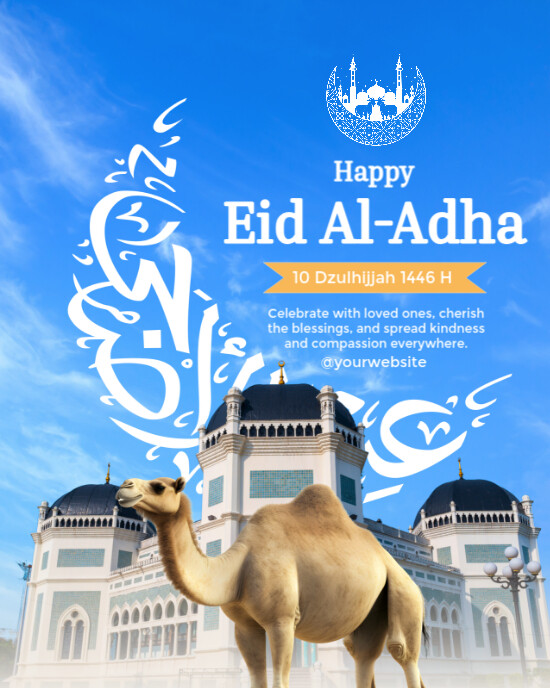 Blue Modern & Minimal Eid Al Adha Instagram Portrait template