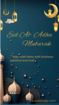 Blue Modern & Minimal Eid Aladha Digital Disp Affichage numérique (9:16) template