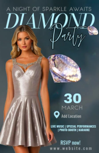 Turquesa Diamond Party Tabloid Template