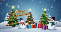 Blue Modern & Minimal Elegant Merry Christmas And Happy New Year Greeting Video Facebook Shared Imag template