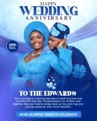 Blue Modern & Minimal Elegant Wedding Anniversary Design Template  Instagram Portrait