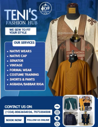 Blue Modern & Minimal Fashion Design Flyer  Flyer (us Letter) template