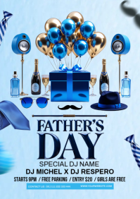 Blue Modern & Minimal Father's Day Celebration A4 template