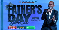 Blue Modern & Minimal Father's Day Church Service Facebook Shared Image Video template