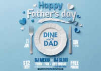 Blue Modern & Minimal Father's Day Event Postcard Video Postkort template