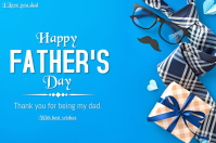 Blue Modern & Minimal Father's Day Label template