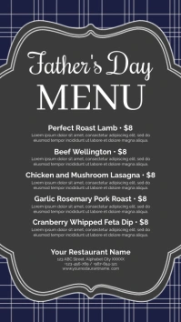 Blue Modern & Minimal Father's Day Restaurant Digitale Vertoning (9:16) template
