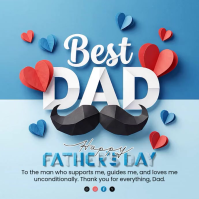 Blue Modern & Minimal Father's Day Square Video Quadrat (1:1) template