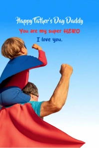 Blue Modern & Minimal Father's Day Super Hero Pinterest Graphic template