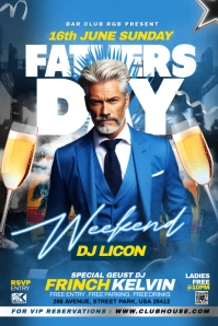 Blue Modern & Minimal Father Day Weekend Part Баннер 4' × 6' template
