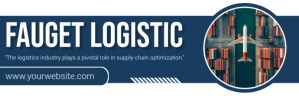 Blue Modern & Minimal Fauget Logistic Twitter Nagłówek na Twittera template