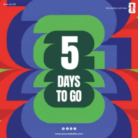 Blue Modern & Minimal FIFA World Cup Countdown Square Video Quadrat (1:1) template